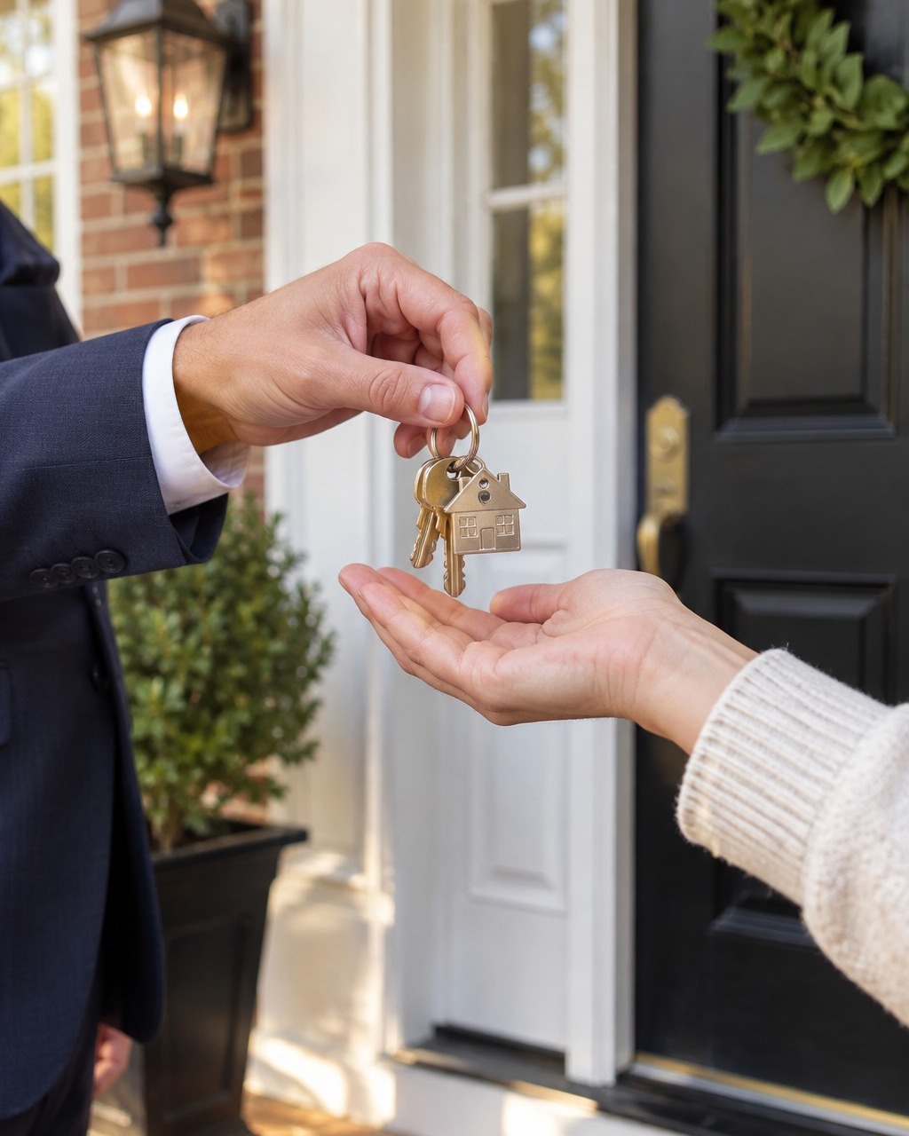 Keys handed over at the front door of a Virginia home, illustrative