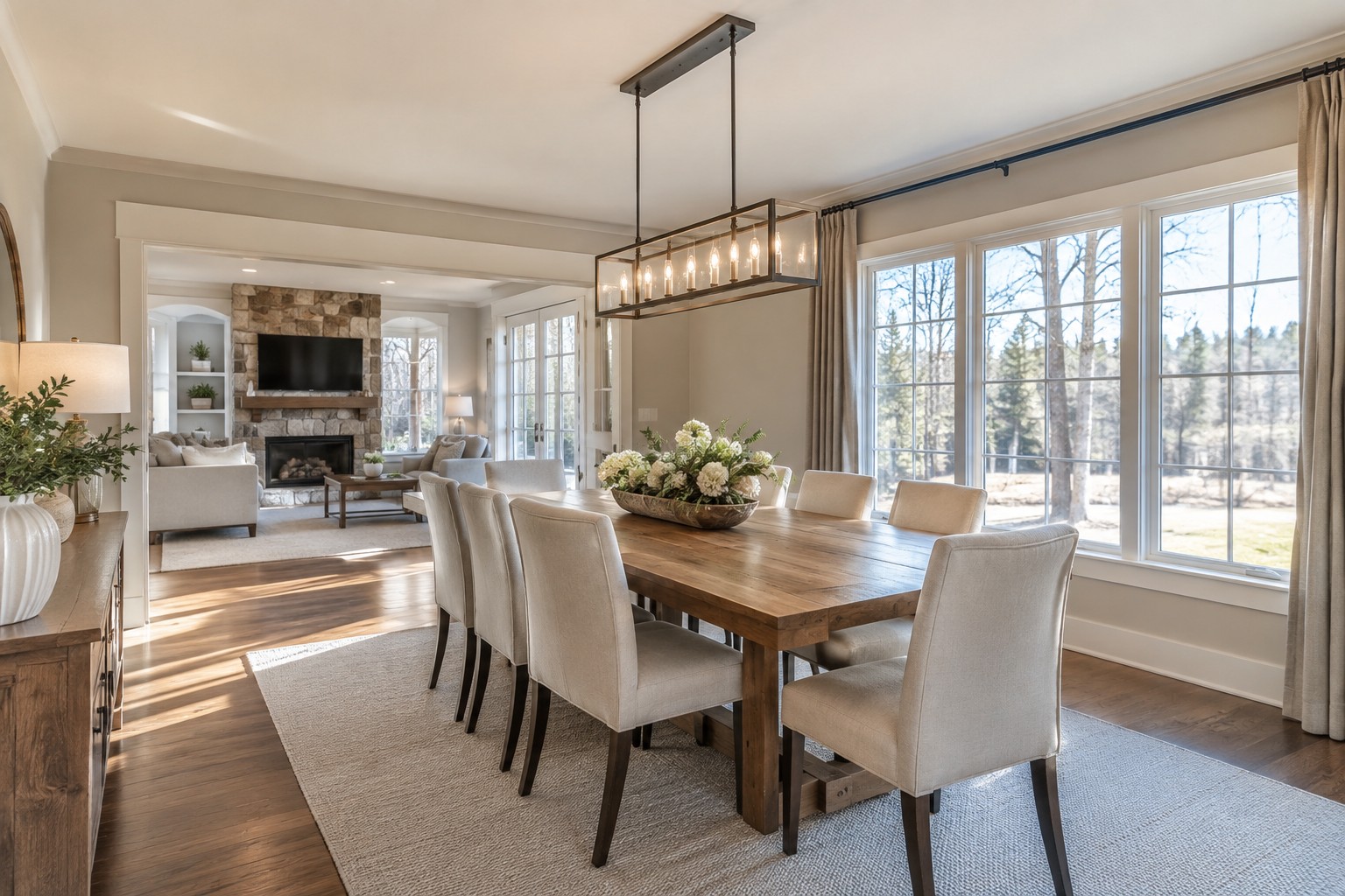 A bright Virginia home interior, illustrative